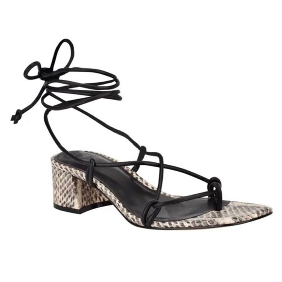 Marc Fisher Jacinda Lace Up Snake Heeled Sandal 8.5 M - Picture 2 of 13